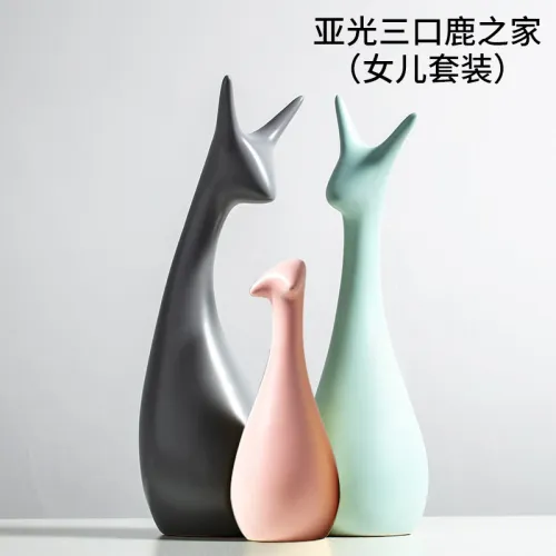 Deer Handmade Decoration Ceramic Crafts 1st Home Ornaments PQ-SY00106D