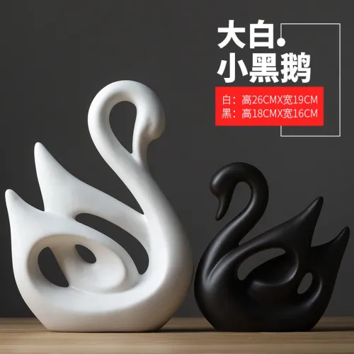 Swan Ceramic Crafts Handmade Decoration 1st Home Ornaments PQ1600A