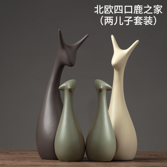Deer Ceramic Crafts 1st Home Ornaments Handmade Decoration PQ-SY00106A