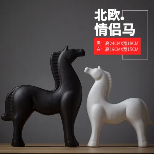 Horse Ceramic Crafts Handmade Decoration 1st Home Ornaments PQ1600J