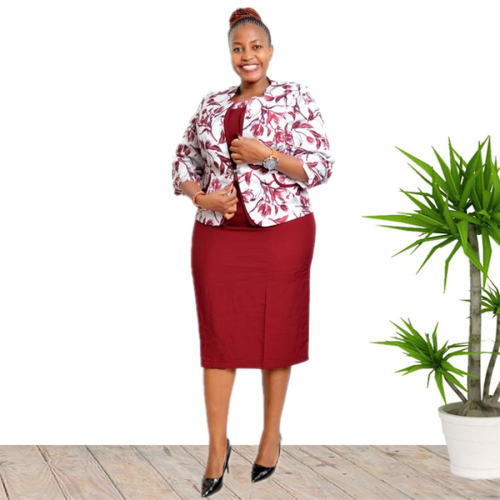 African Plus Size Office Ladies Suits For Women Casual Midi Dresses PQ-JX502