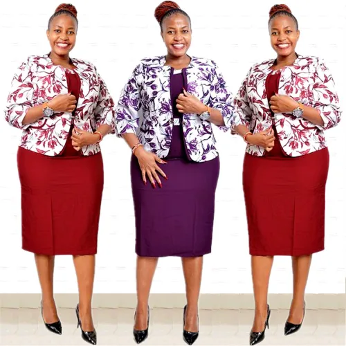 African Plus Size Office Ladies Suits For Women Casual Midi Dresses PQ-JX502