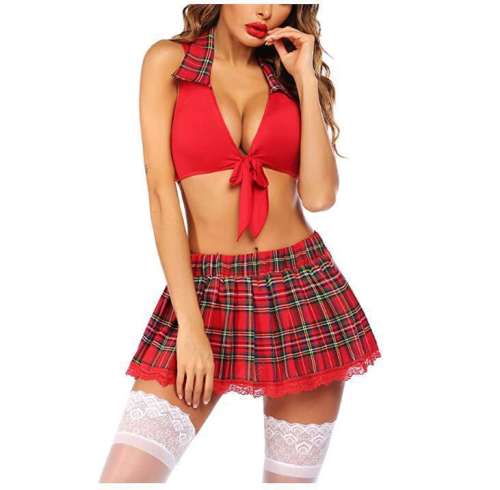 Sexy Schoolgirl Cosplay Uniform School Girl Carnival Costume PQ8135