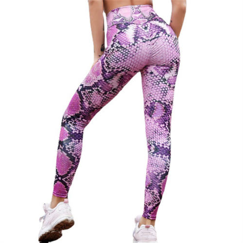 Boa Print Yoga Outfits Womens Bubble Butts Lifting Sport Outdoor Apparel PQ-XY301