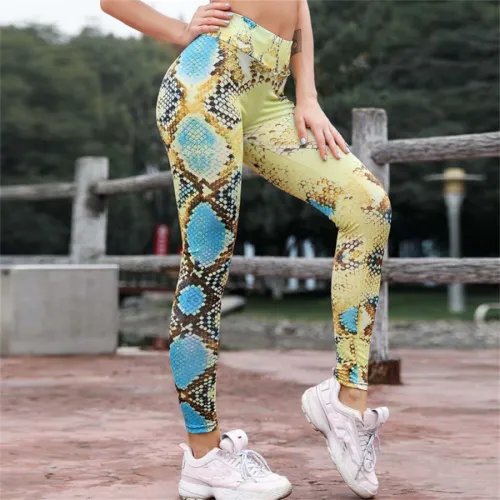 Boa Print Yoga Outfits Womens Bubble Butts Lifting Sport Outdoor Apparel PQ-XY301