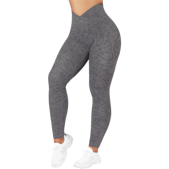 Solid Color Yoga Outfits For Womens High Waist Running Pants Casual Sports Trousers PQ-XY835