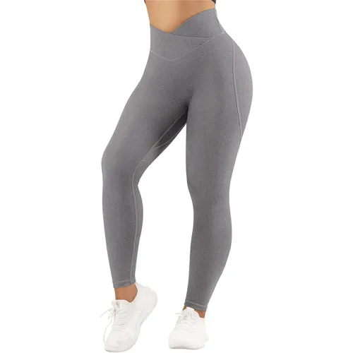 Solid Color Yoga Outfits For Womens High Waist Running Pants Casual Sports Trousers PQ-XY835
