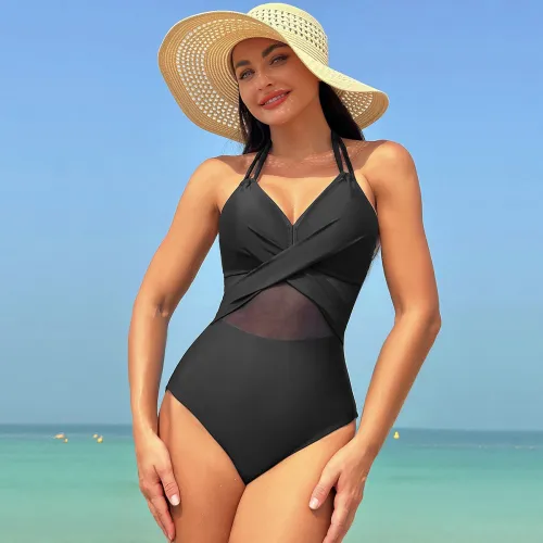 Retro Mesh Swim Wear For Women Sexy Push Up Swimwear Vintage Bathing Suit PQ221023