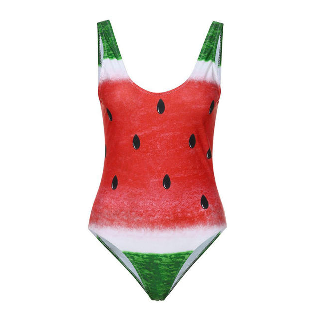 Funny Fruit Printed One Piece Swimsuit Women Sexy Pineapple Bathing Suit PQ19013B