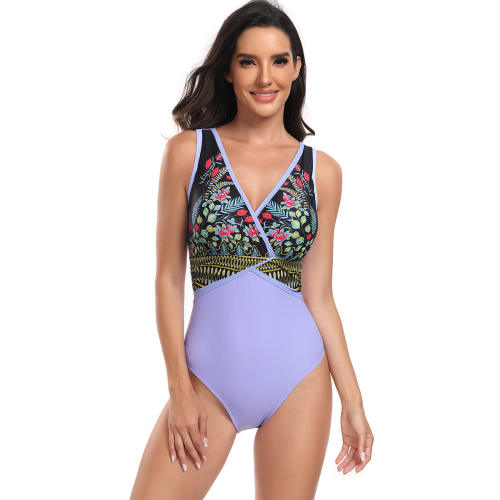 Sexy One-Piece Bathing Suit Swimsuit for Women Floral Print Swimwear PQ24063
