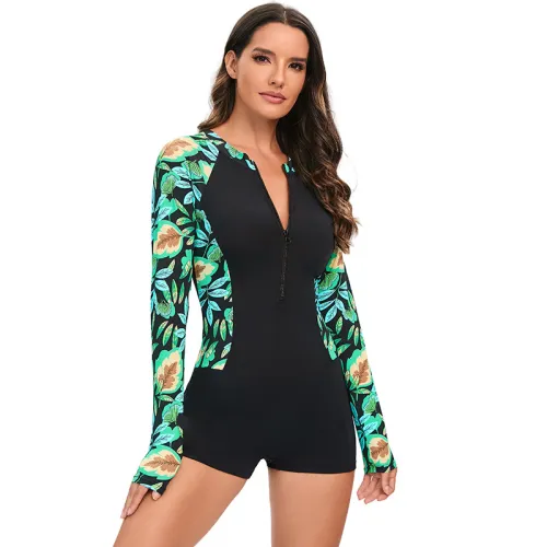 Sport One Piece Diving Suits For Women Vintage Surf Suit PQ-FR-16