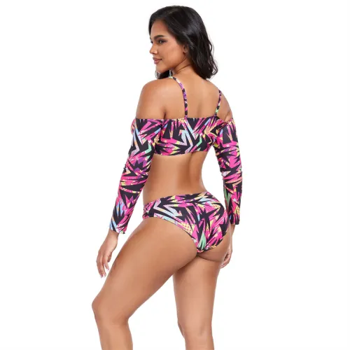 Women Long Sleeve Swimwear Female Swim Wear Low Waist Bathers PQ-JND2406