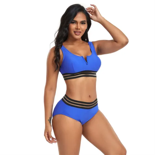 Female V-necck Swimming Wear Low Waist Bathers Lady Swimsuit PQ2417