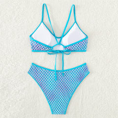 Wholesale Female Gradient Color Bikinis Mesh Swimwear Sexy Beachwear PQ23213