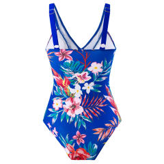 Wholesale Vintage One Piece Swimwear Retro Beachwear Floral Print Swimsuit PQ23239