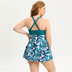 Woman Plus Size Beachwear Floral Print Swimming Dresses PQ222060
