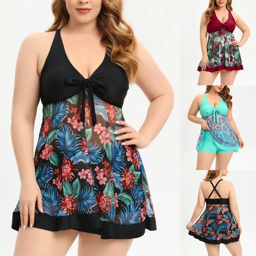 Woman Vintage Floral Swimwear Wholesale Swimming Dresses PQ-GM222049