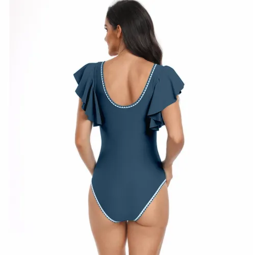 One Piece Swimsuit Wholesale Monokini Vintage Solid Color Beachwear PQ-GM24108