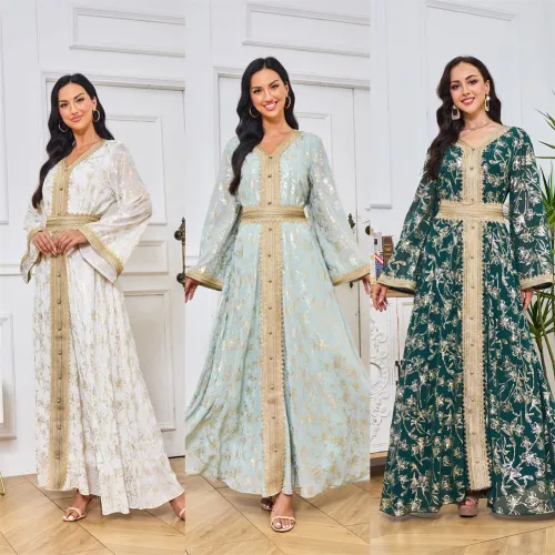Dubai Embroidered Cocktail Dresses Muslim Evening Dress For Women PQ-MT084