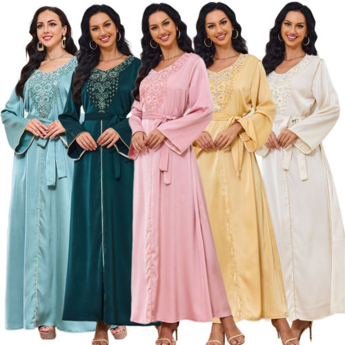 Muslim Cocktail Dress For Women Dubai Sequin Evening Dresses PQ-MT028