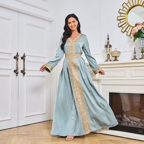 Dubai Embroidered Evening Dresses Muslim Cocktail Dress For Women PQ-MT096
