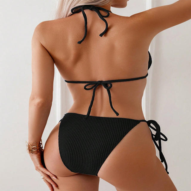 Push Up Triangle Bikinis Wholesale Women Halter Swimwear PQ8972