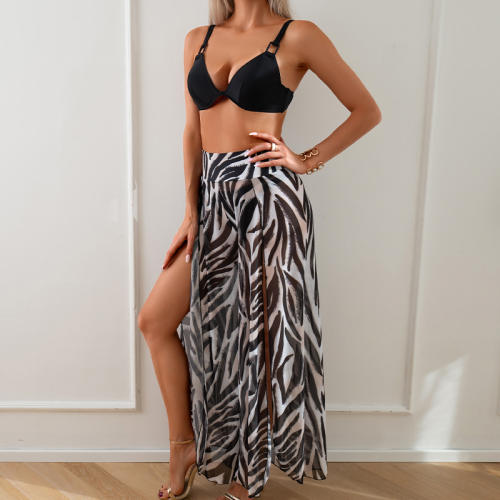 3PCS Push Up Bikinis With Skirt Wholesale Women Halter Swimwear PQ2419