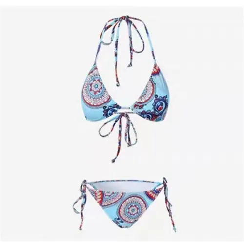 Wholesale Vintage Print Triangle Bikini Women Low Waist Swimwear PQ9774
