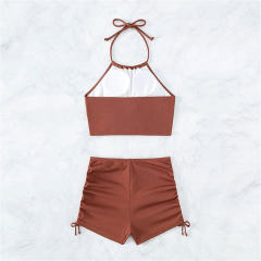 Wholesale Tankini Swimsuit Women Solid Color Tank Bikini Set PQ1108