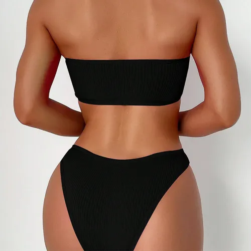 Solid Color Bandeau Bikinis Wholesale Women Swimwear PQ1508