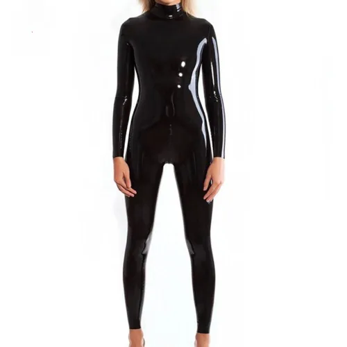 Woman Wetlook Rubber Catsuit Wholesale Latex Ammonia Jumpsuit PQ-GQ27