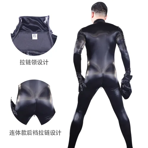 Men Oli Latex Ammonia Catsuit Wholesale PU Fetish Jumpsuit PQ-B23