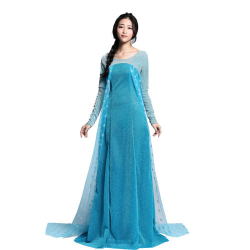 Halloween Elsa Costume  Frozen Cosplay Fancy Dress Snow Princess Uniform PQ6548