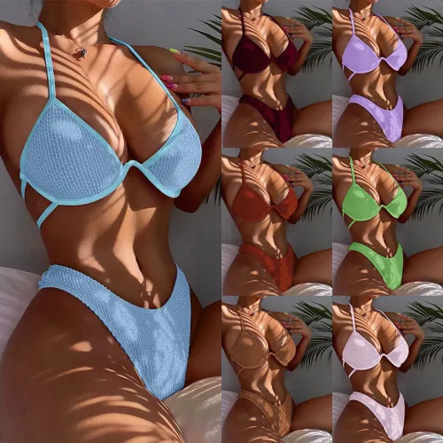 Brazilian Micro Bikini Womens Halter Swimwear Beach Equipment Swimming Suit PQ-YQ519