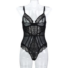 Lace Bodysuit Sexy Teddy Lingerie Womens Wholesale Bustiers PQ3589
