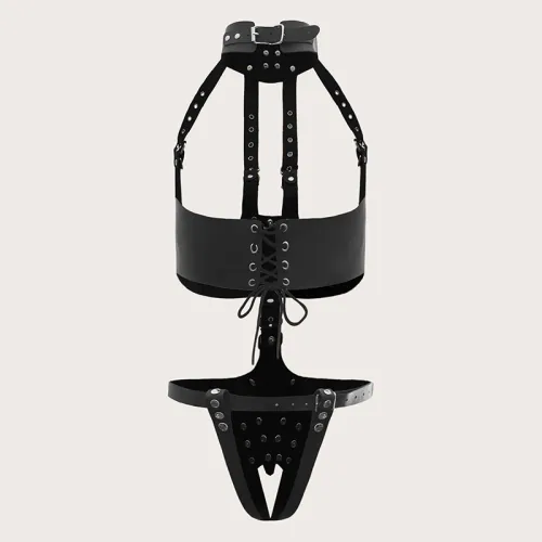 Faux Leather Steampunk Lingerie Women PU Sexy Fetish Wear PQSH096