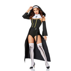 Sexy Nun Costume Halloween Mary Outfit Cosplay Party Uniform PQ3116