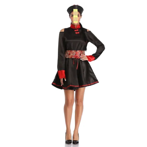 Chinese Jiang Shi Costume Qing Dynasty Official Uniform Zombies Cosplay Outfits PQ81029