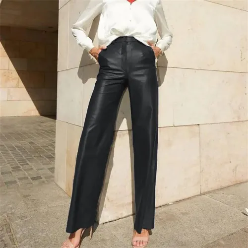 Woman Faux Leather Pencil Pants DS PU Trousers Steampunk Leggings PQK8005
