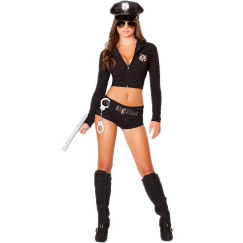 Halloween Police Woman Costume Carnival Outfits Cop Cosplay Uniform PQ7105