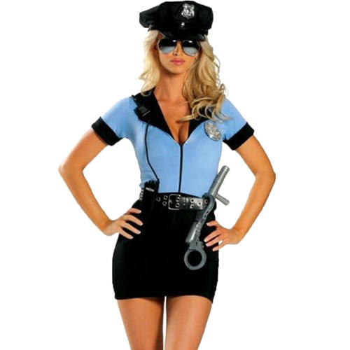 Halloween Police Woman Costume Carnival Uniform Cop Cosplay Outfits PQ8483