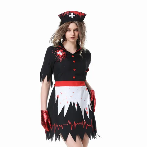 Scary Halloween Costume Nurse Fancy Dress Devil Cosplay Uniform PQ23801