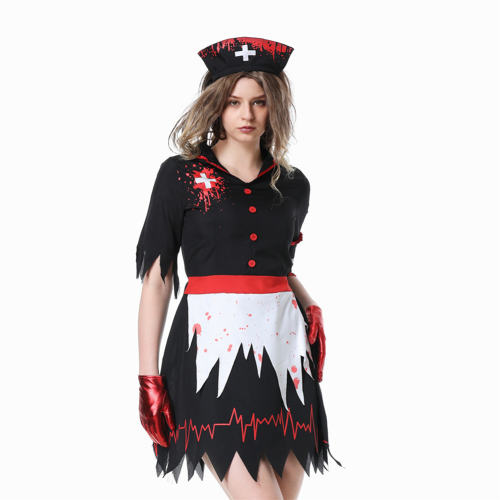 Scary Halloween Costume Nurse Fancy Dress Devil Cosplay Uniform PQ23801