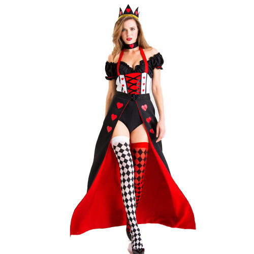 Alice in Wonderland Fancy Dress Red Heart Queen Costumes Halloween PQ19365