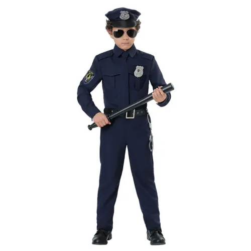 Children Carnival Cops Cosplay Outfits Police Costume for Kid PQ202106