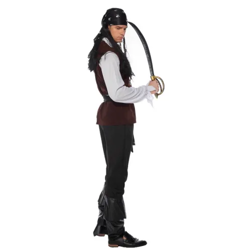 Halloween Caribbean Pirate Costume Carnival Death Gost Outfit PQ8731