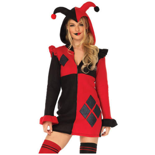 Anime Harley Quinn Stage Costume Circus Funny Clown Fancy Dress PQ19329