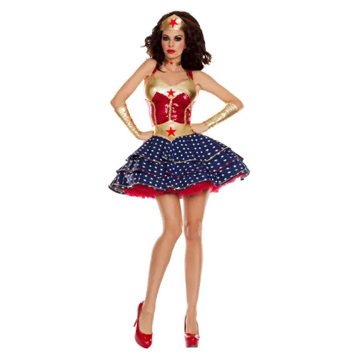 Wonder Woman Costume Super Hero Uniform Superhero Halloween Fancy Dress PQ18725