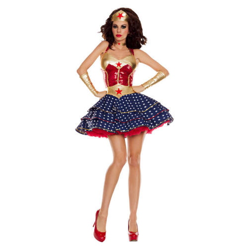 Wonder Woman Costume Super Hero Uniform Superhero Halloween Fancy Dress PQ18725