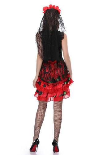 Halloween Ghost Bride Uniform Mexican Day of the Dead Costume PQ7263